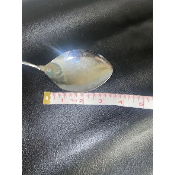 EKCO 11.5” Serving Spoon Stainless Steel Black plastic Handle USA Vintage - Picture 9 of 9